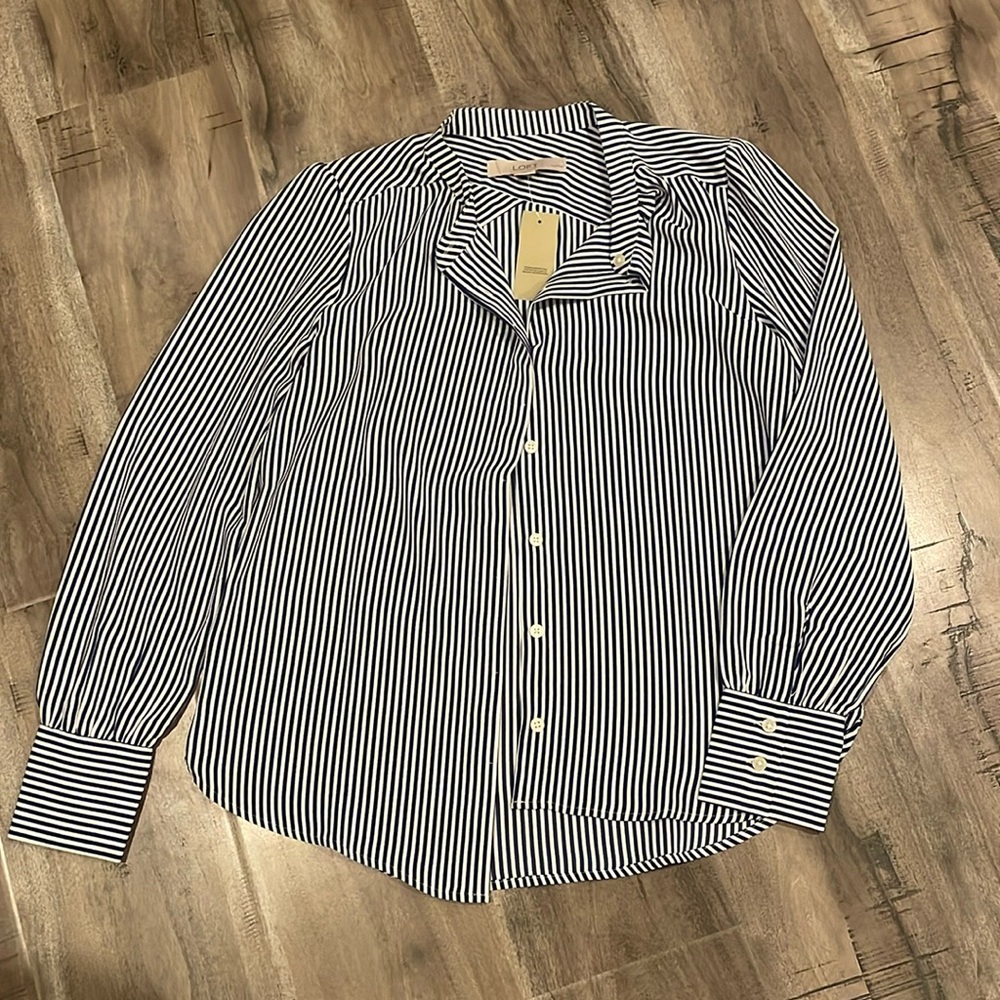 NWT Loft Striped Button Up